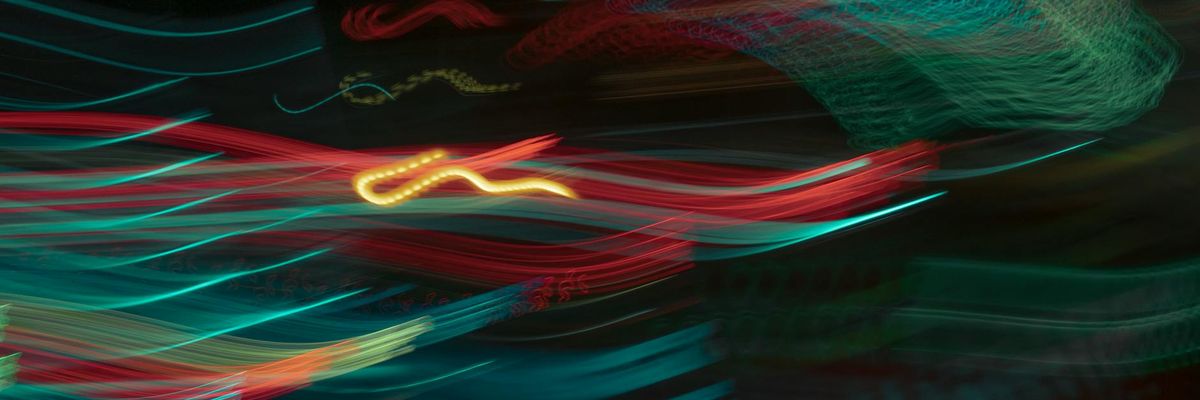 Wide abstract energy stream flowing through dark cosmic field
